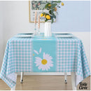 Toile cirée blanc bleu jaune