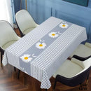 Toile cirée blanc bleu jaune