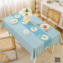 Toile cirée blanc bleu jaune