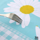 Toile cirée blanc bleu jaune