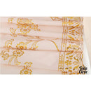 Toile cirée blanche et dorée