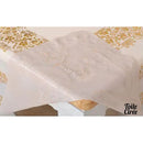 Toile cirée blanche et dorée