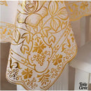 Toile cirée blanche et dorée