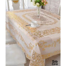 Toile cirée blanche et dorée