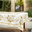 Toile cirée blanche et or