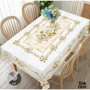 Toile cirée blanche et or