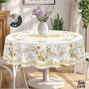 Toile cirée blanche et or