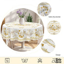 Toile cirée blanche et or