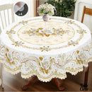 Toile cirée blanche et or