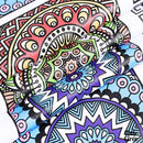 Toile cirée bleu rosaces