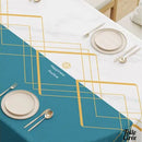 Toile cirée bleue et jaune