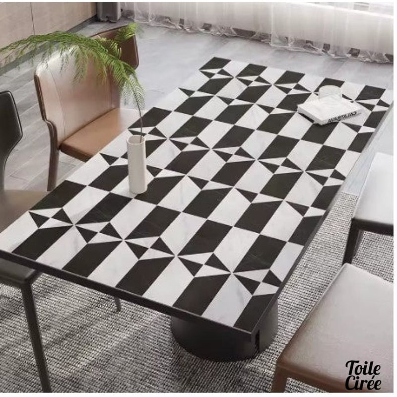 Toile cirée carreau géométrique