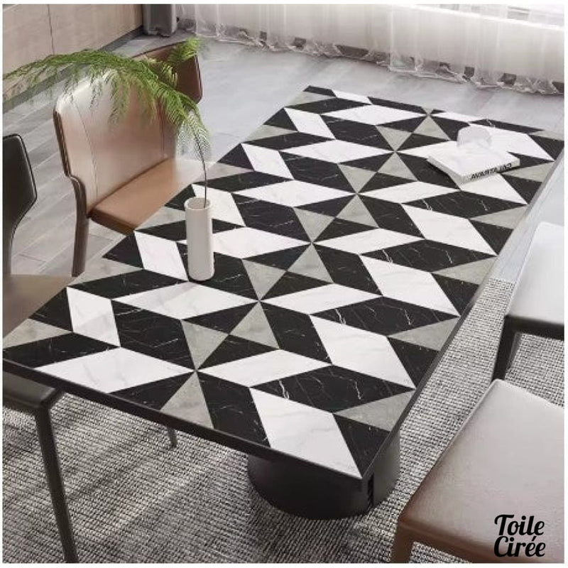 Toile cirée carreau géométrique