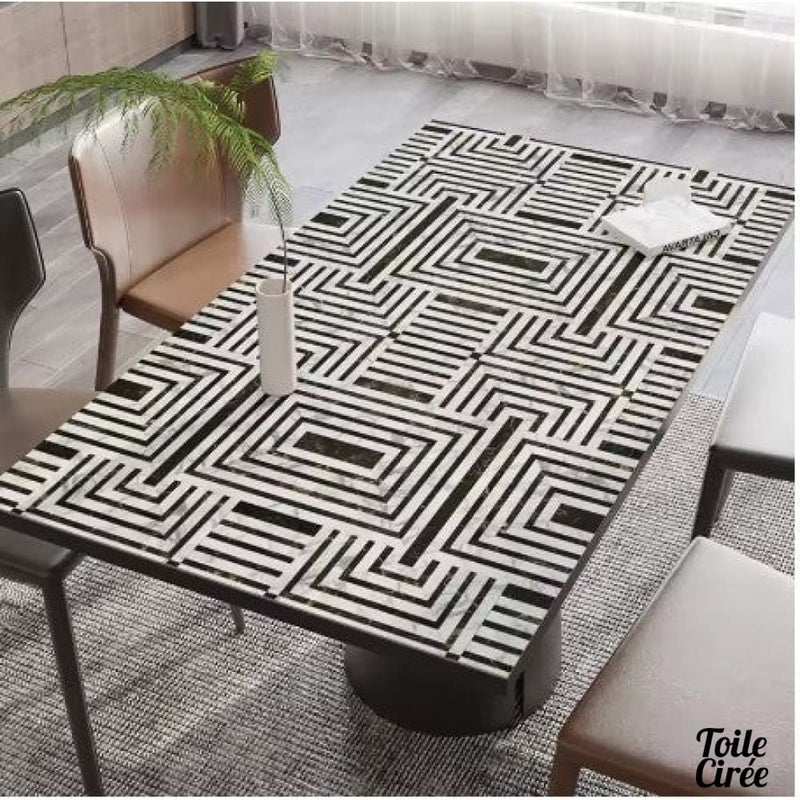 Toile cirée carreau géométrique