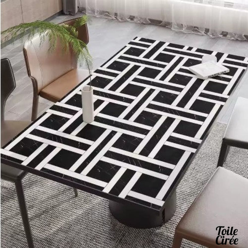 Toile cirée carreau géométrique