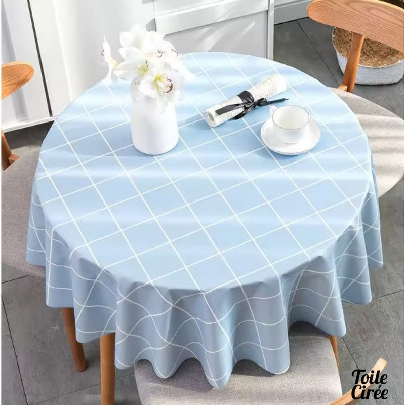 Toile cirée carreaux bleus et blancs