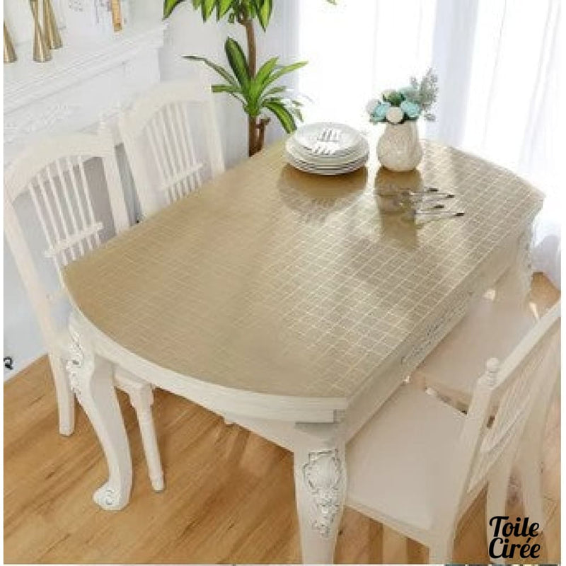 Toile cirée carreaux ovale 150
