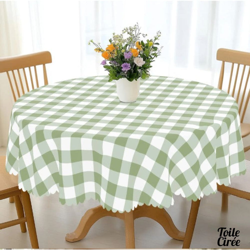 Toile cirée carreaux vert