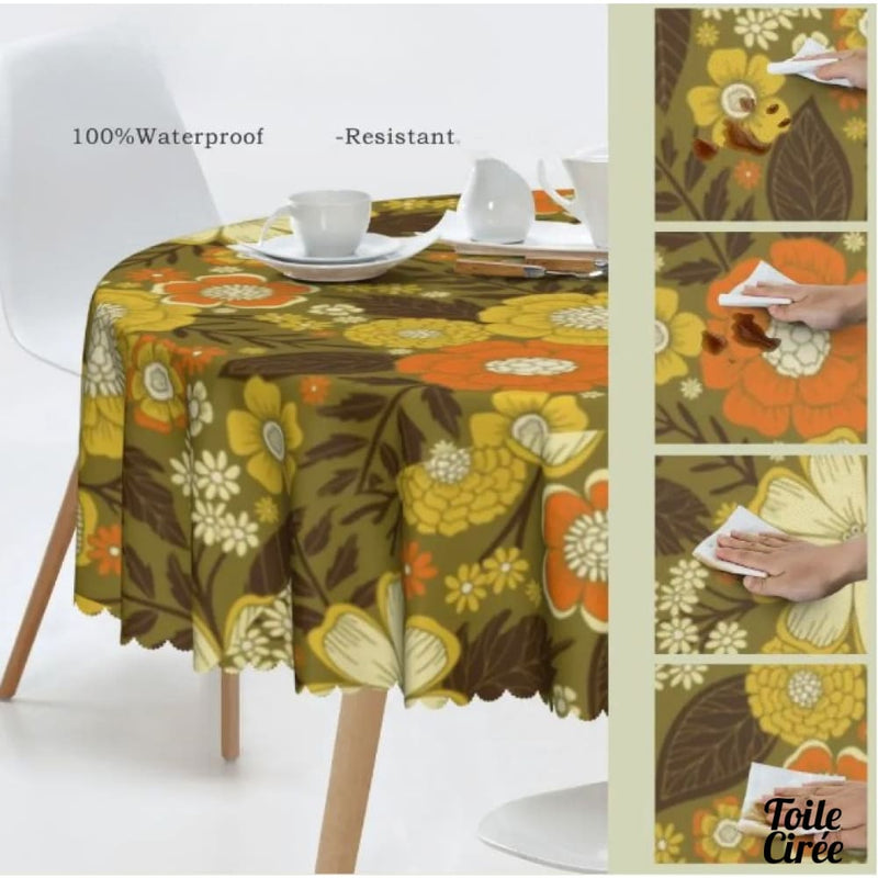 Toile cirée chrysanthémes