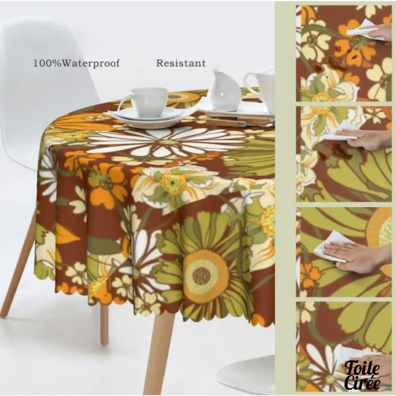 Toile cirée chrysanthémes