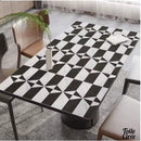 Toile cirée damier noir et blanc