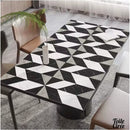 Toile cirée damier noir et blanc