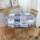 Toile ciree elastique bleue