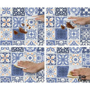 Toile ciree elastique bleue