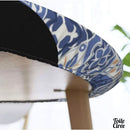 Toile ciree elastique bleue