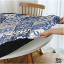 Toile ciree elastique bleue