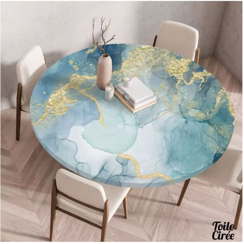 Toile cirée élastiquée marbrée