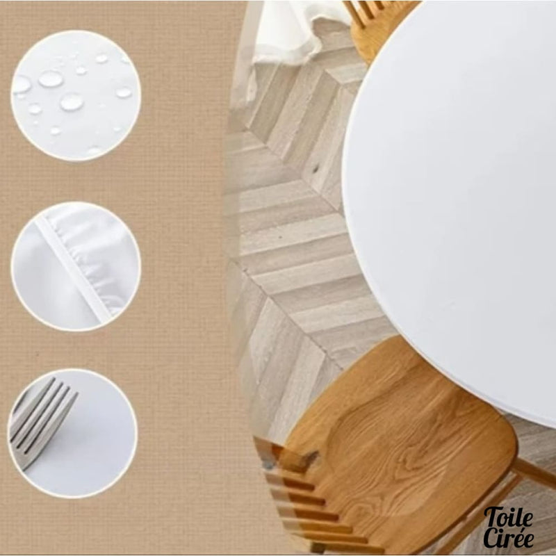 Toile cirée élastiquée marbrée