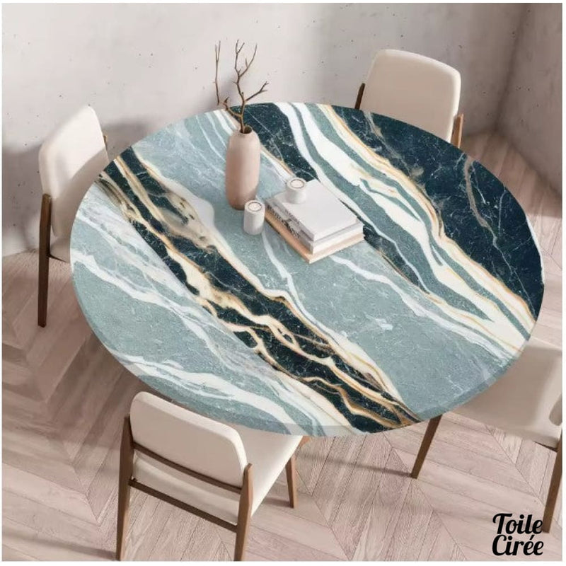 Toile cirée élastiquée marbrée