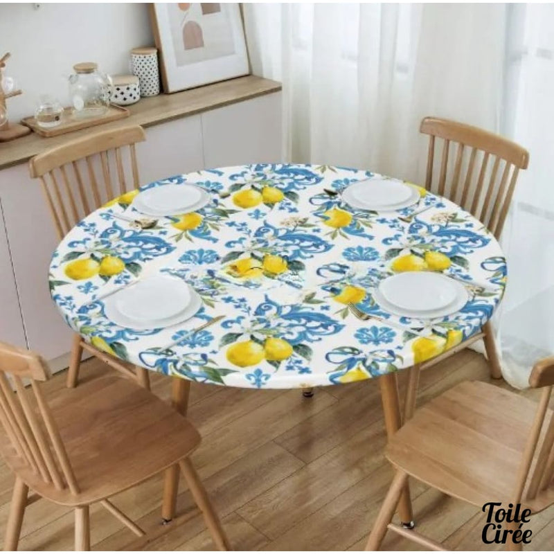 Toile cirée elastiquée motif citron