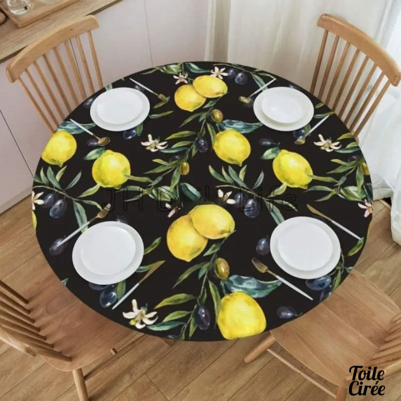 Toile cirée elastiquée motif citron