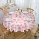 Toile cirée fleurie rose