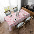 Toile cirée fleurie rose