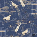 Toile cirée fleurs bleues