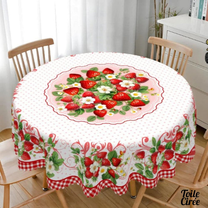 Toile cirée fraise