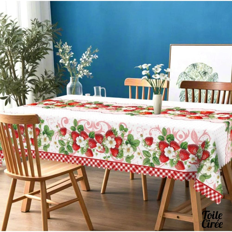 Toile cirée fraise