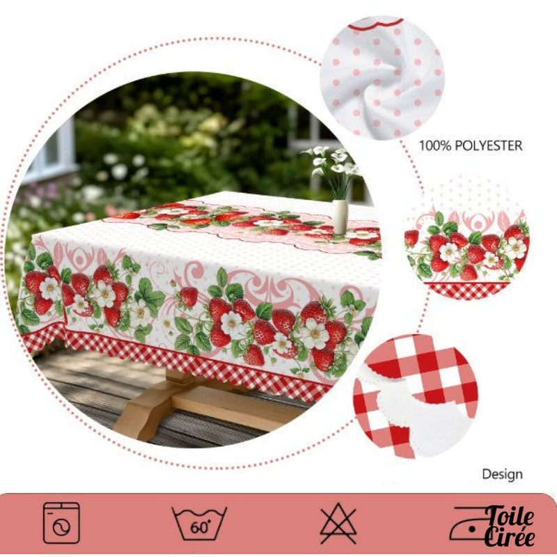 Toile cirée fraise