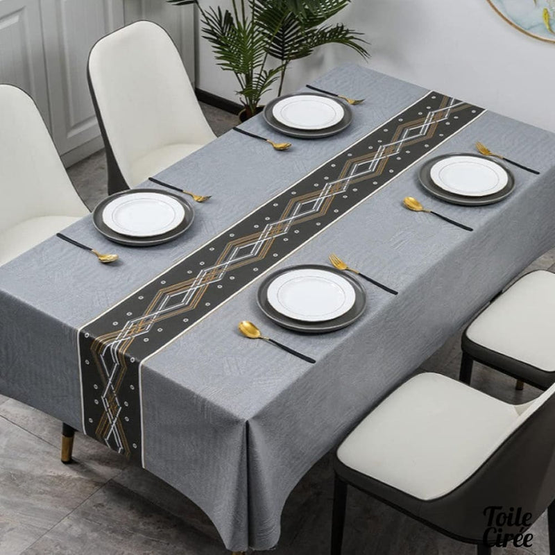 Toile cirée grise et noire