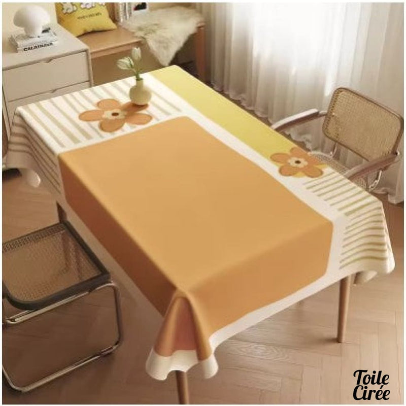 Toile cirée jaune-orange