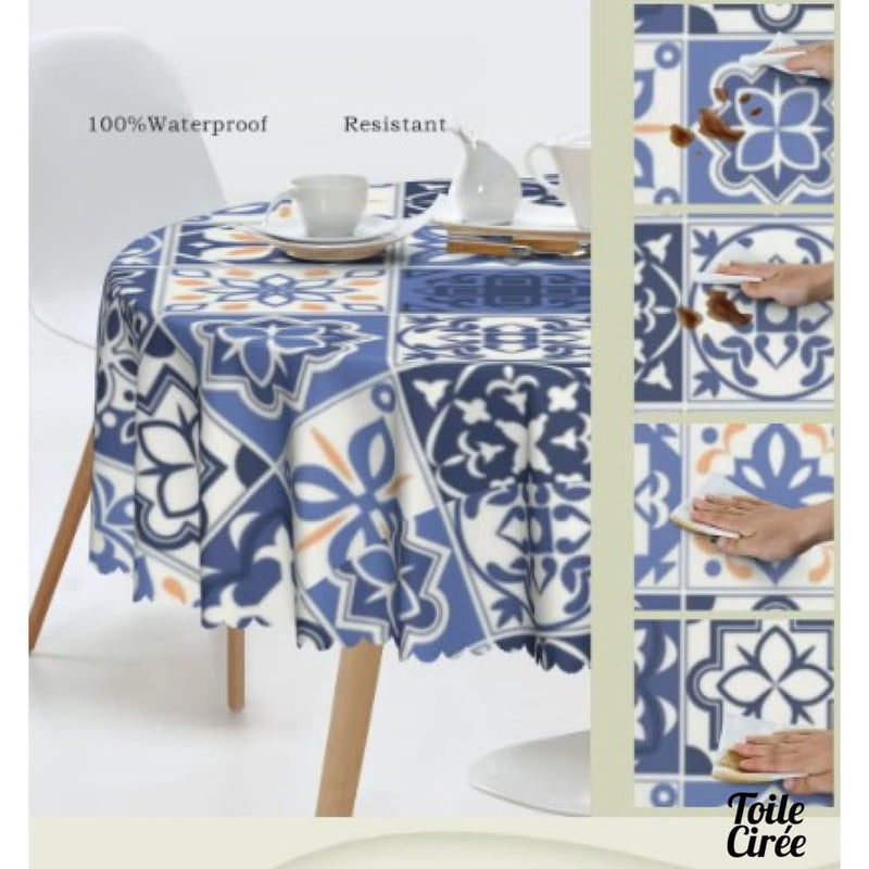 Toile cirée mosaïque ronde