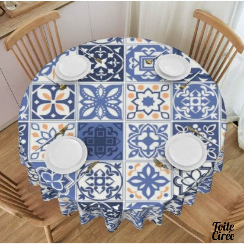 Toile cirée mosaïque ronde