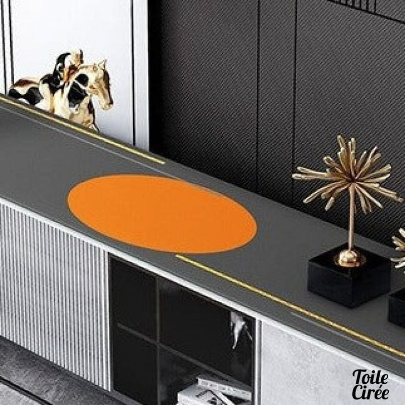 Toile cirée orange gris