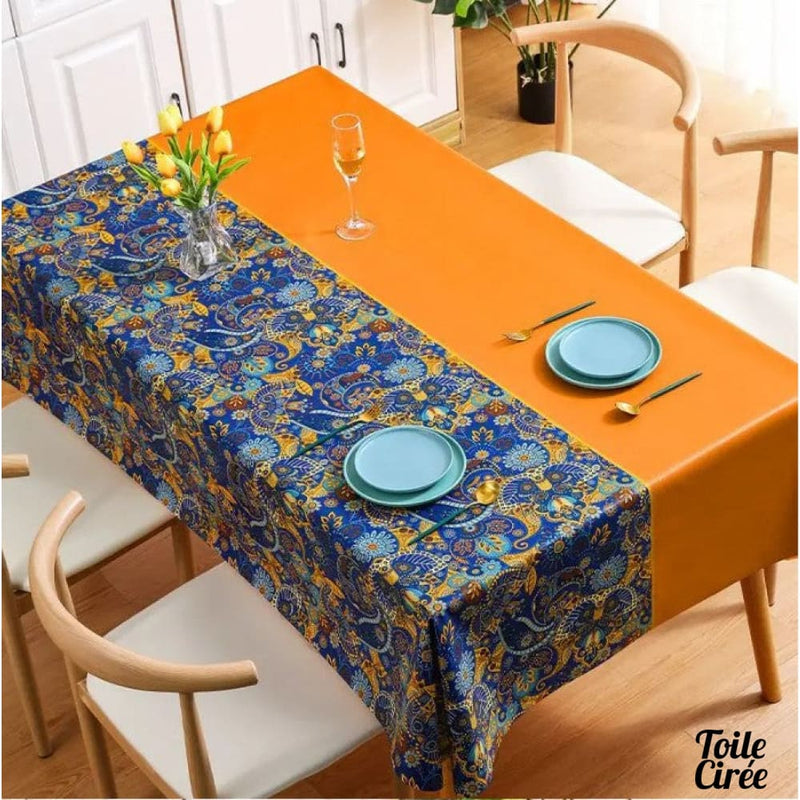 Toile cirée orange motifs originaux