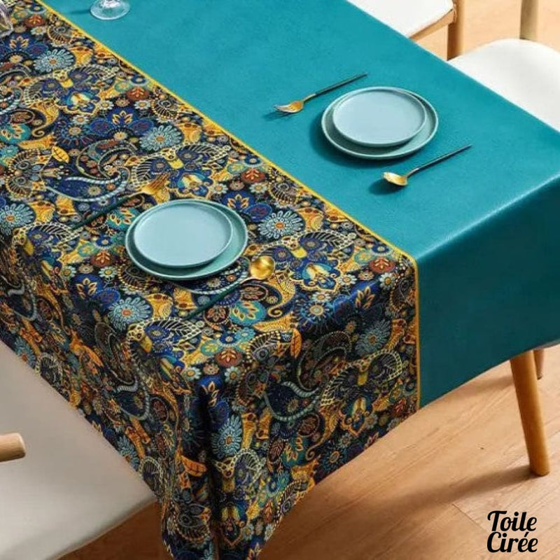 Toile cirée orange motifs originaux