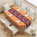 Toile cirée ovale carreaux de ciment