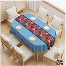 Toile cirée ovale carreaux de ciment